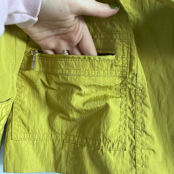 Anne Klein Belted Rain Jacket in Chartreuse Green | Petite Small | Fits XS–S - Picture 6 of 10